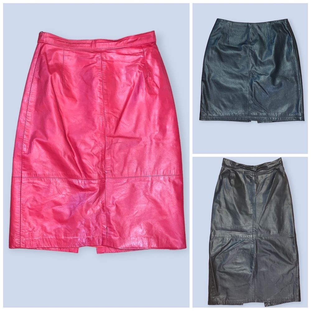 3 Genuine Leather Skirts